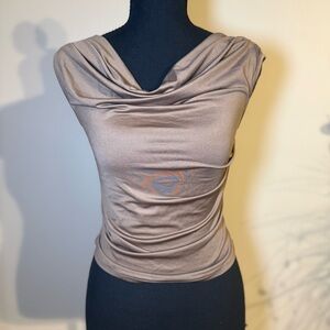 SHEIN Brown Drape Blouse